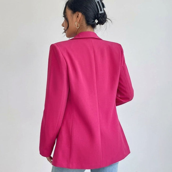 Women's Open-Front Lapel Mid-Length Smart Casual Blazer
