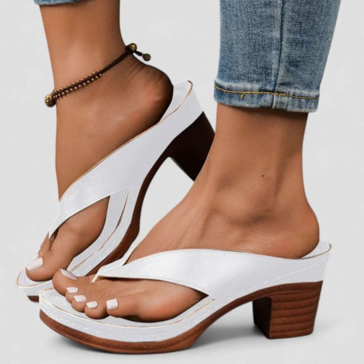 Women's Orthopaedic Cross-Strap Wedge Heel Sandals - White