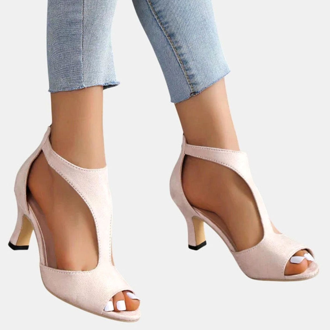 Women's Orthopaedic Peep-Toe Block-Heel Cut-Out Sandals