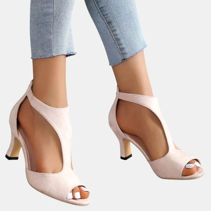 Women's Orthopaedic Peep-Toe Block-Heel Cut-Out Sandals