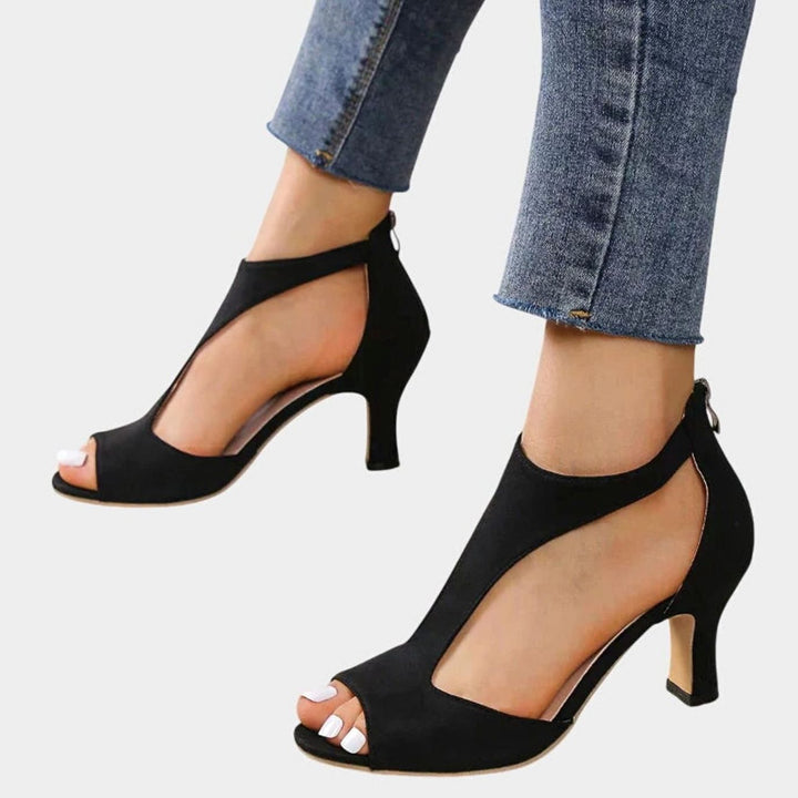 Women's Orthopaedic Peep-Toe Block-Heel Cut-Out Sandals