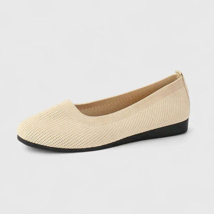 Women's Orthopedic Arch Support Slip-On Knit Flats - Cream