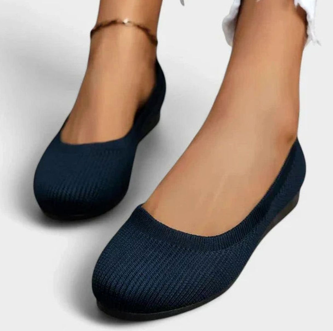Women's Orthopedic Arch Support Slip-On Knit Flats - Navy Blue
