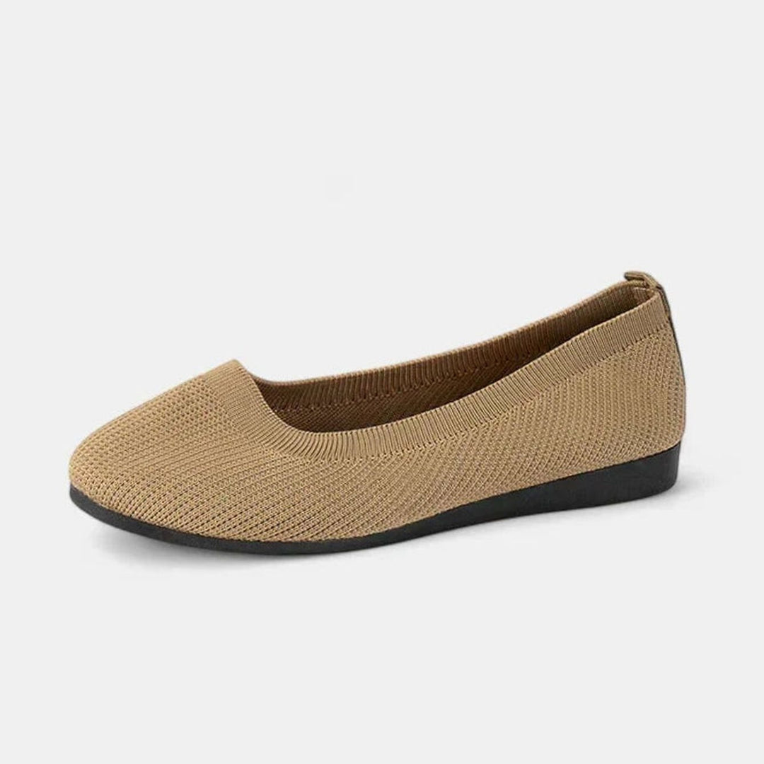 Women's Orthopedic Arch Support Slip-On Knit Flats - Khaki