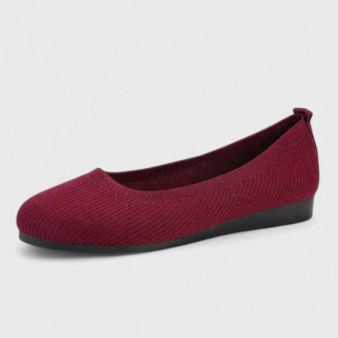 Women's Orthopedic Arch Support Slip-On Knit Flats - Burgundy