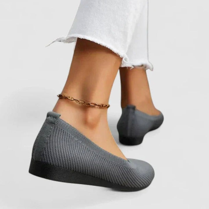 Women's Orthopedic Arch Support Slip-On Knit Flats - Grey