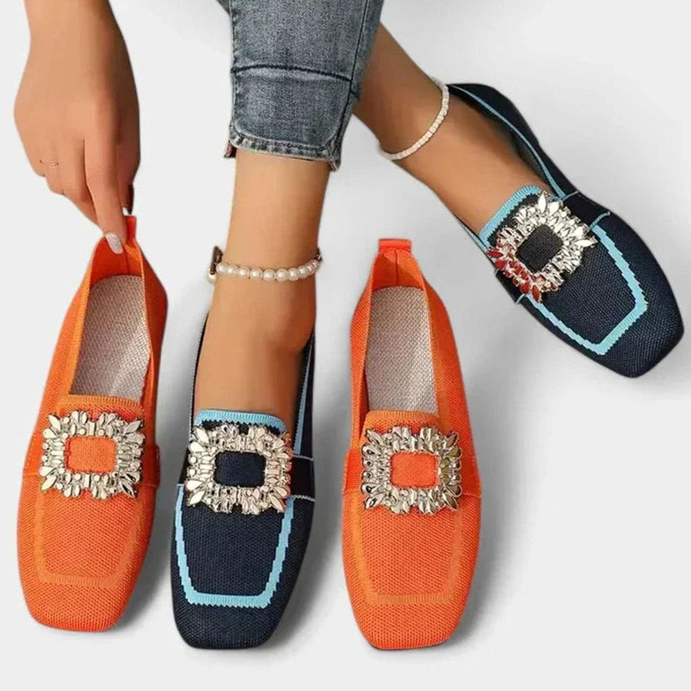 Women's Orthopedic Loafers Cushioned Insole Embellished Buckle Flats