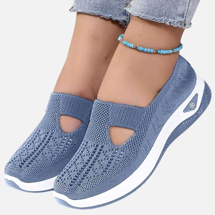 Women's Orthopedic Slip-On Breathable Knit Trainers - Blue