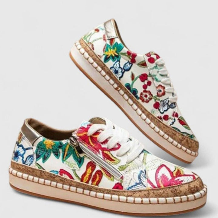 Women's Orthopedic Slip-On Floral Cork-Sole Arch Support Trainers