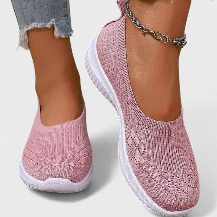 Women's Orthopedic Slip-On Knit Trainers Removable Insole - Pink