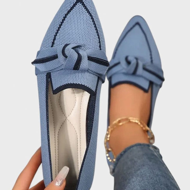 Women's Orthopedic Slip-On Pointed-Toe Knit Loafers - Light Blue