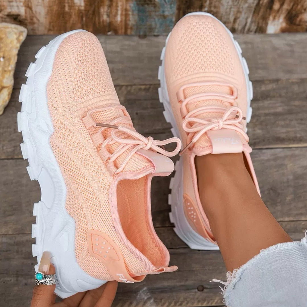 Women's Orthopedic Wide Toe Box Arch Support Trainers - Peach