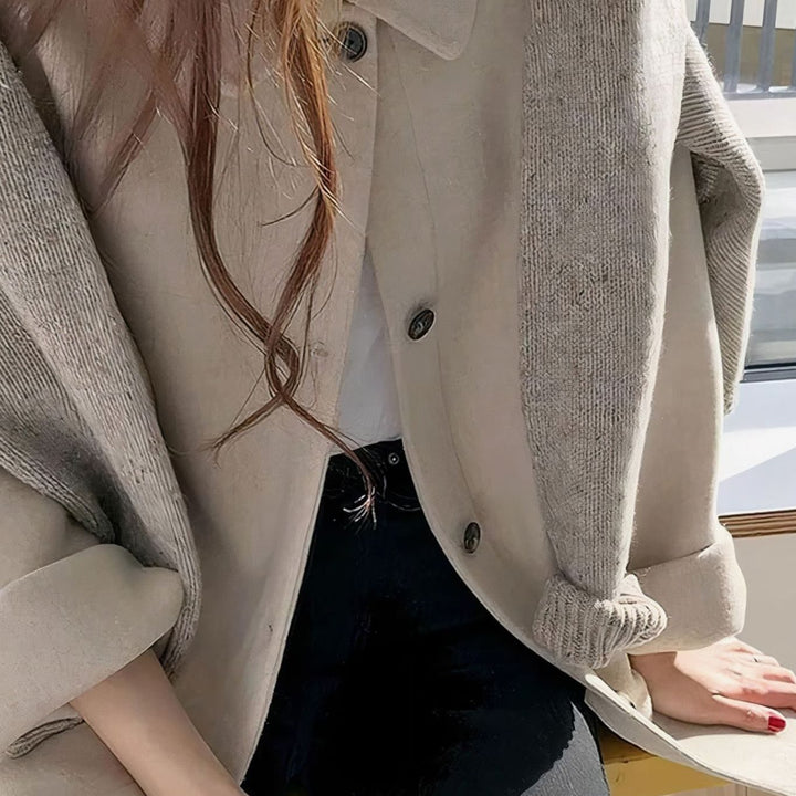Women's Oversized Cashmere-Blend Short Trench Coat