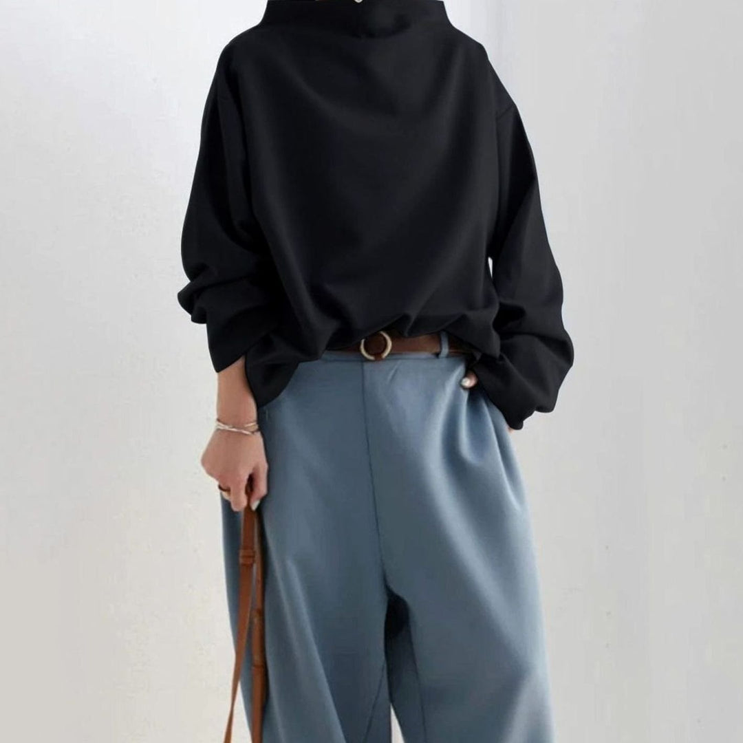 Women's Oversized High-Neck Knitted Jumper