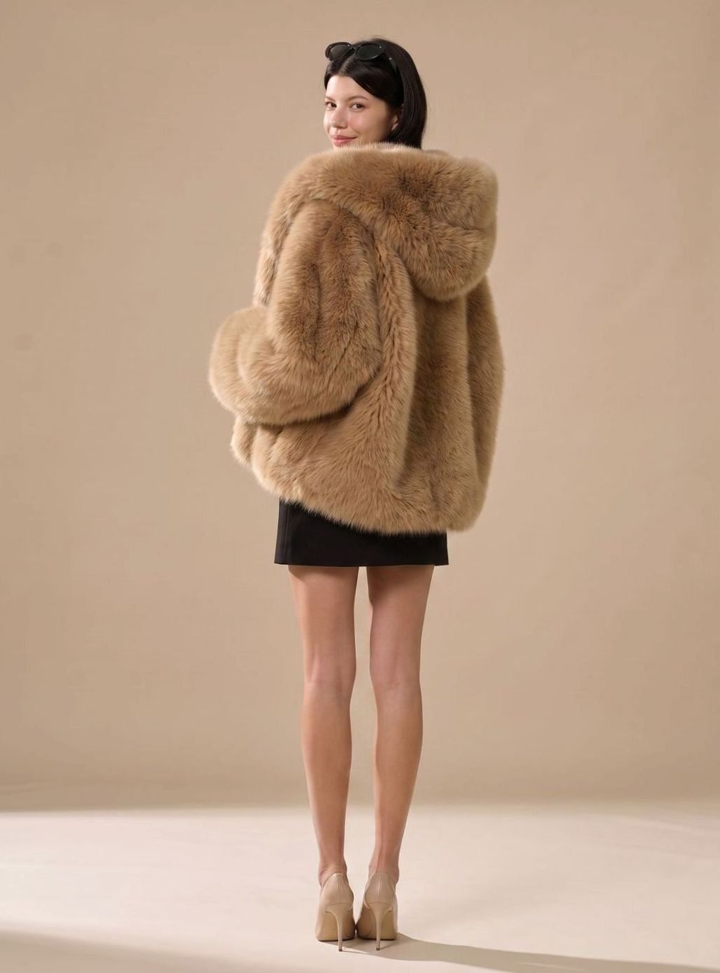 Women's Oversized Hooded Faux Fur Winter Coat