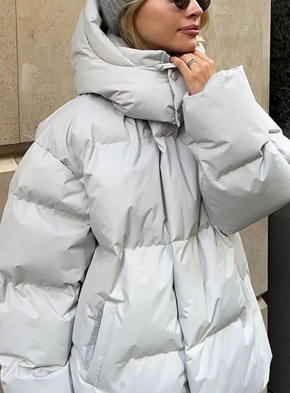 Women's Oversized Hooded Puffer Jacket Quilted Winter Coat, Black