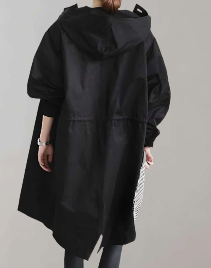 Women's Oversized Hooded Trench Coat Relaxed Fit