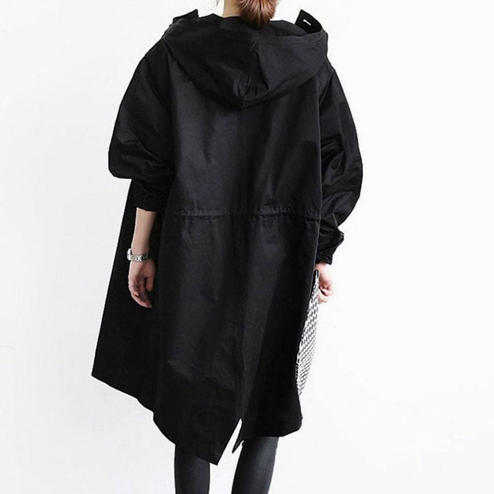 Women's Oversized Hooded Water-Repellent Trench Coat, Taupe