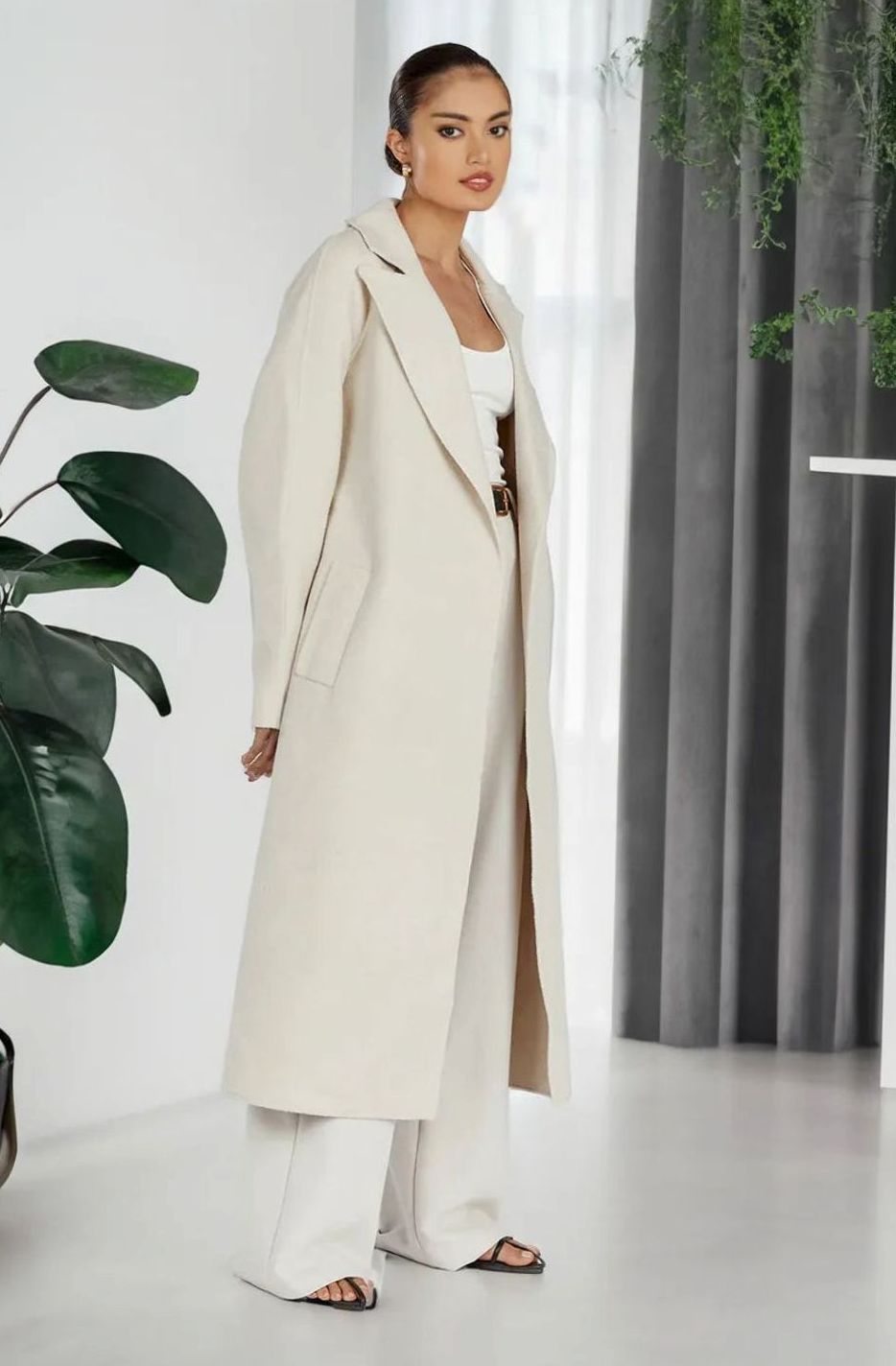Women's Oversized Long Open-Front Trench Coat