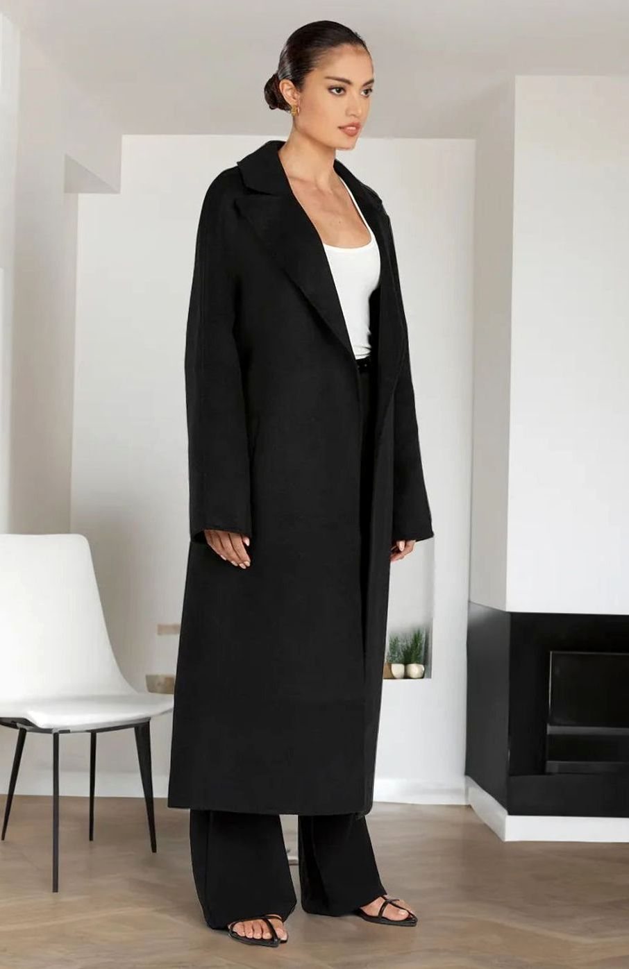 Women's Oversized Long Open-Front Trench Coat