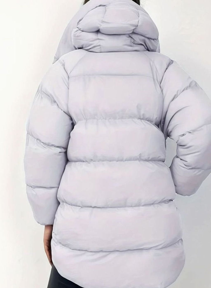 Women's Oversized Quilted Stand-Collar Zip-Up Puffer Jacket