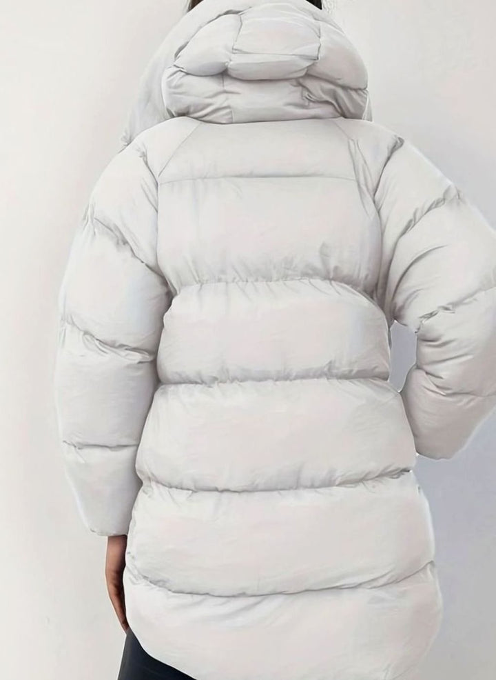 Women's Oversized Quilted Stand-Collar Zip-Up Puffer Jacket