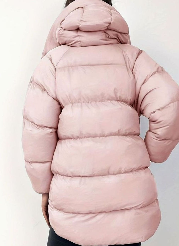 Women's Oversized Quilted Stand-Collar Zip-Up Puffer Jacket