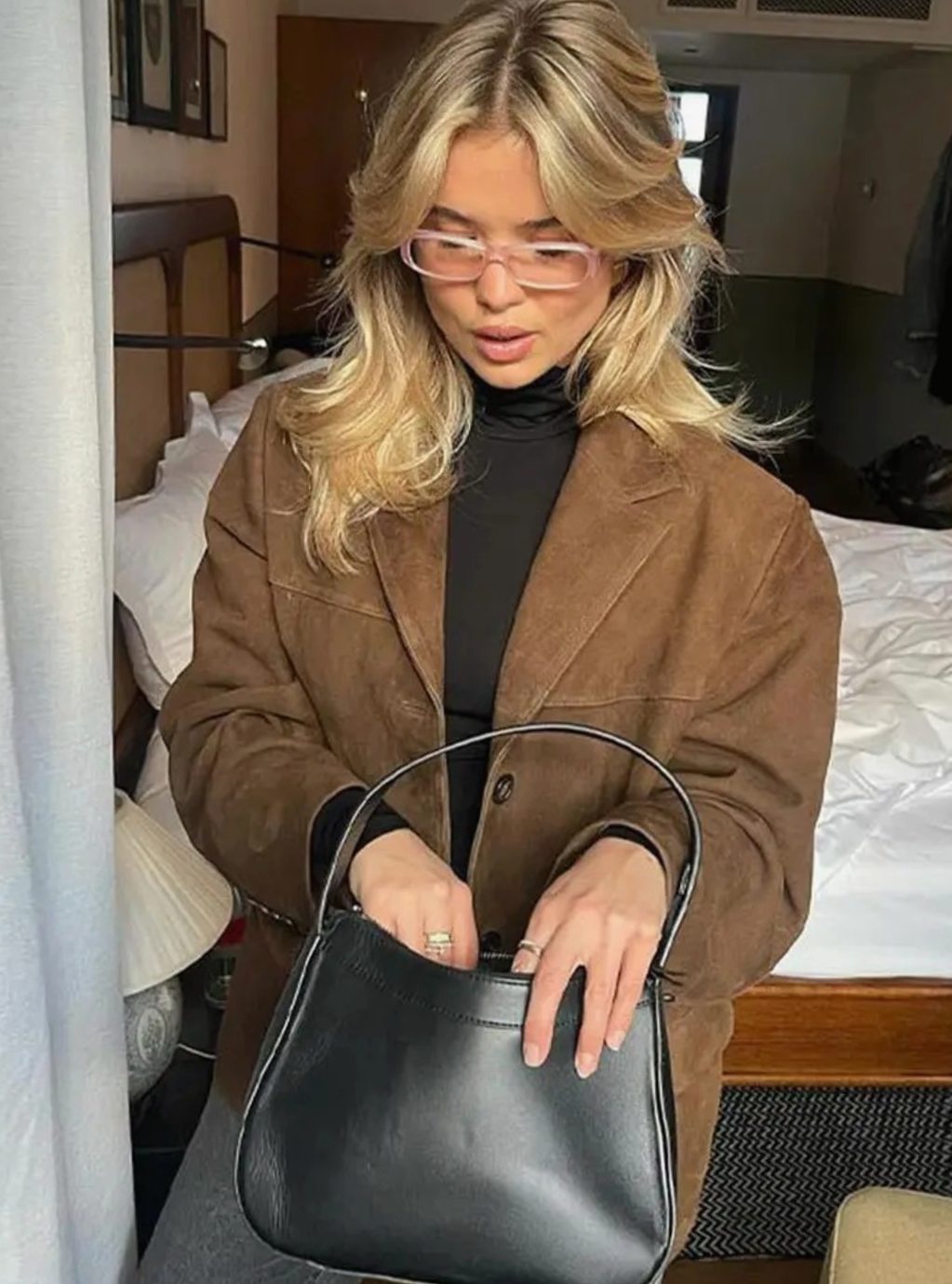 Women's Oversized Suede Longline Trench Coat