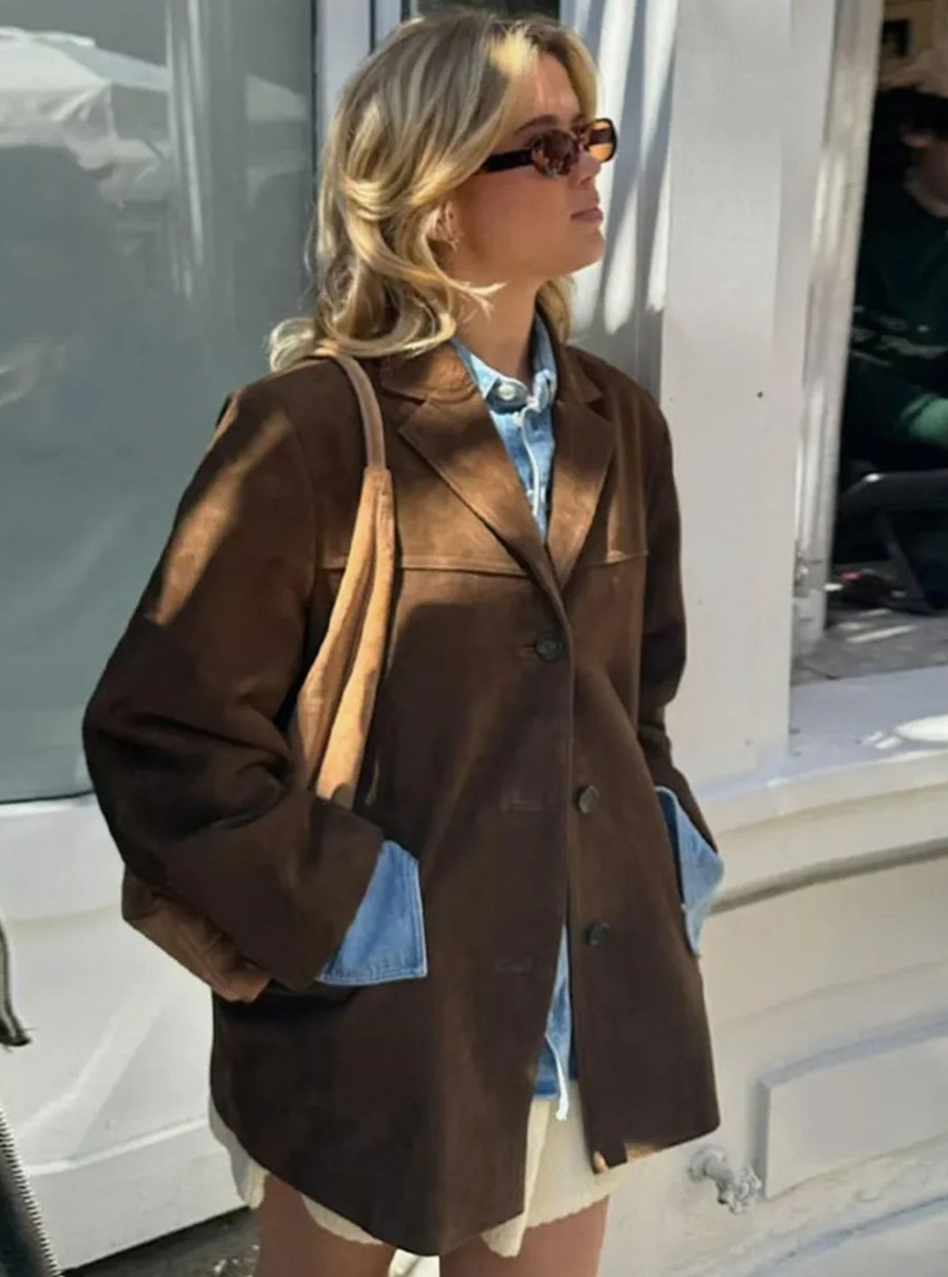 Women's Oversized Suede Longline Trench Coat