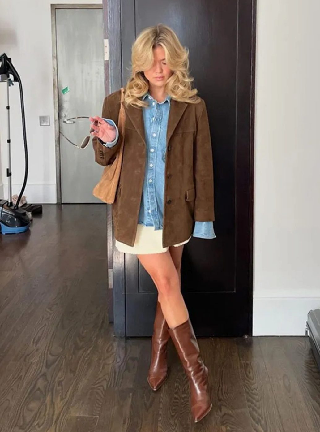 Women's Oversized Suede Longline Trench Coat