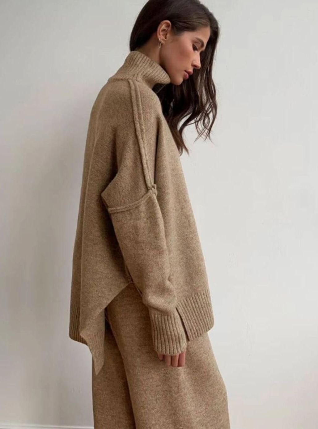 Women's Oversized Turtleneck Jumper Knit Dress
