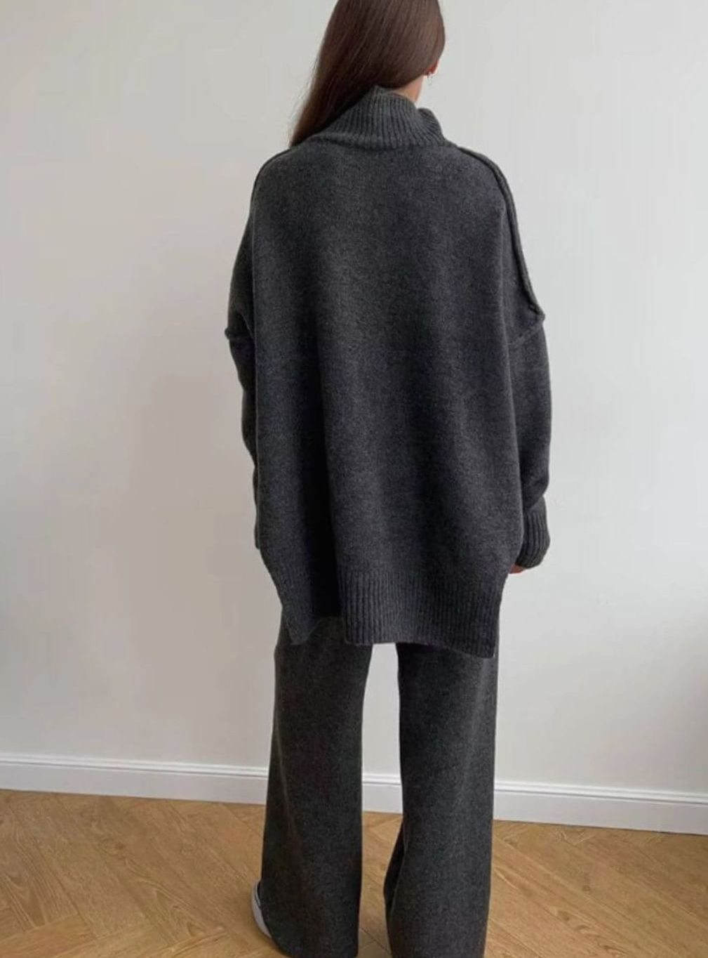 Women's Oversized Turtleneck Jumper Knit Dress