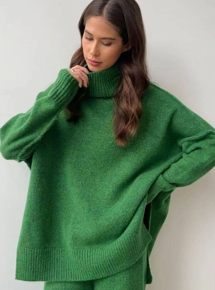 Women's Oversized Turtleneck Jumper Knit Dress