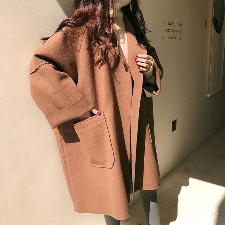 Women's Oversized Wool-Blend Long Trench Coat