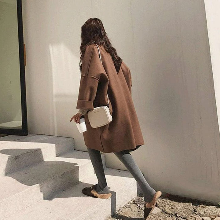 Women's Oversized Wool-Blend Long Trench Coat