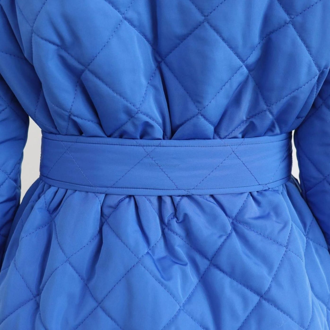 Women's Quilted Belted Padded Jacket Shirt