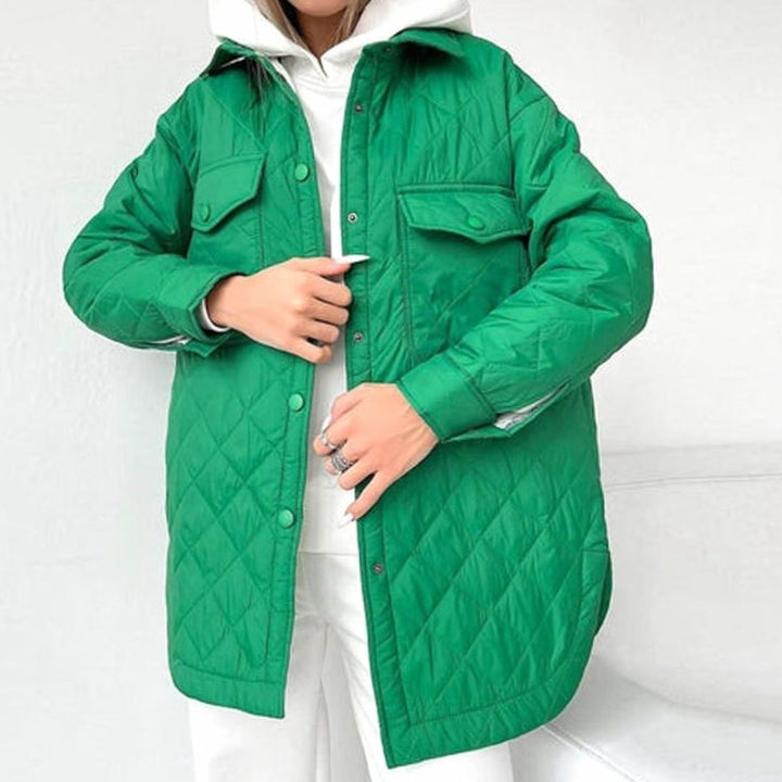 Women's Quilted Belted Padded Jacket Shirt