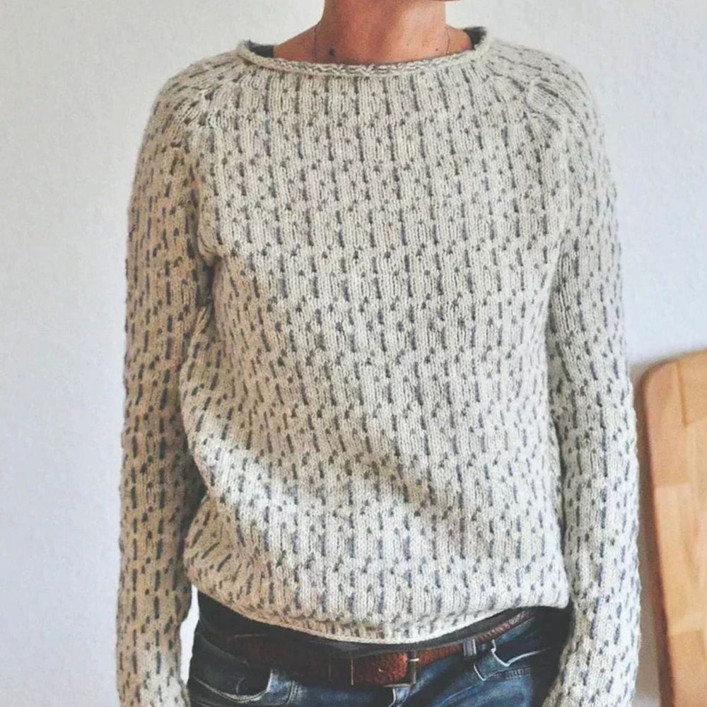 Women's Relaxed-Fit Textured Knitted Jumper, Light Grey