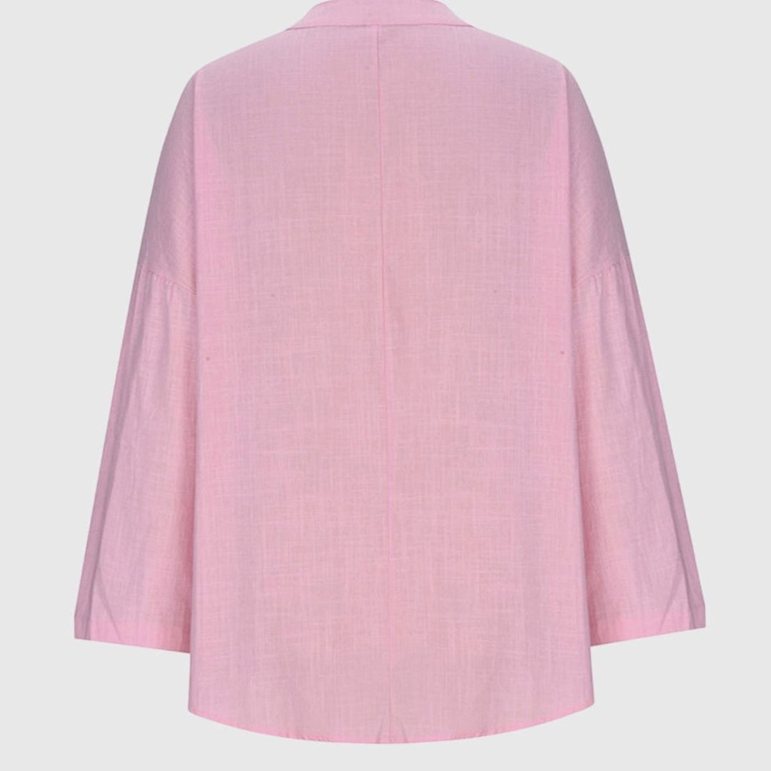 Women's Relaxed-Fit V-Neck Flowy Long-Sleeve Linen Blouse