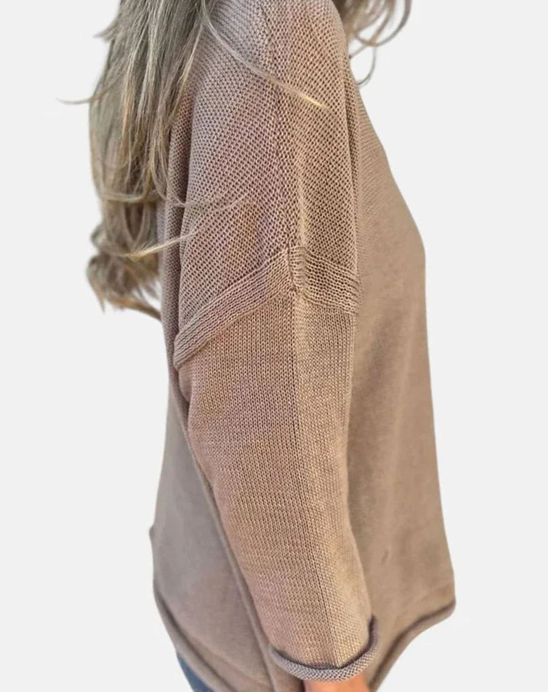 Women's Relaxed V-Neck Knit Jumper with Chest Pocket