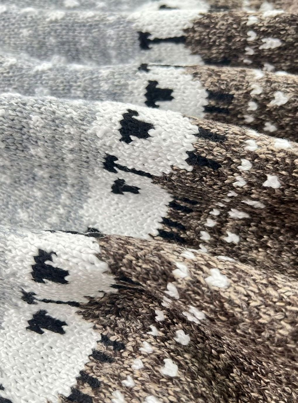 Women's Sheep Jacquard Fair Isle Knitted Jumper, Grey