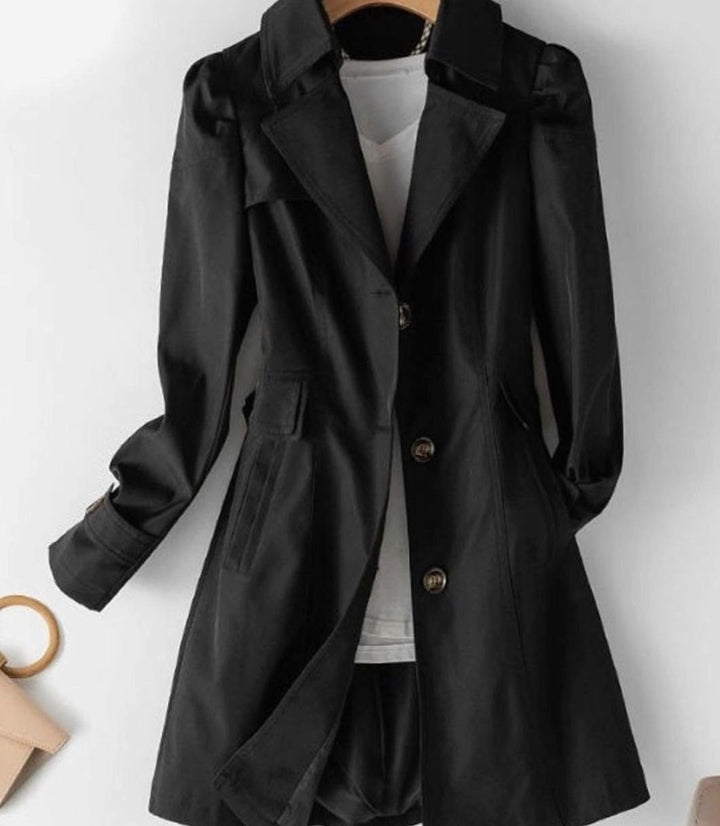 Women's Single-Breasted Belted Longline Trench Coat, Pink