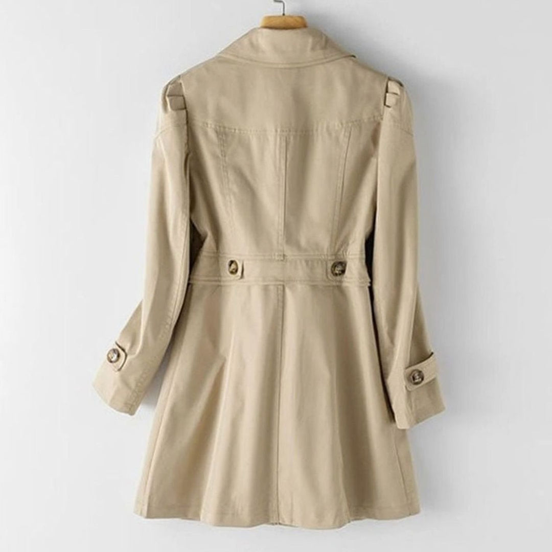 Women's Single-Breasted Belted Longline Trench Coat, Pink