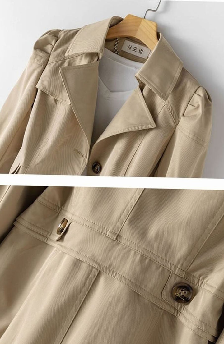 Women's Single-Breasted Belted Longline Trench Coat, Pink