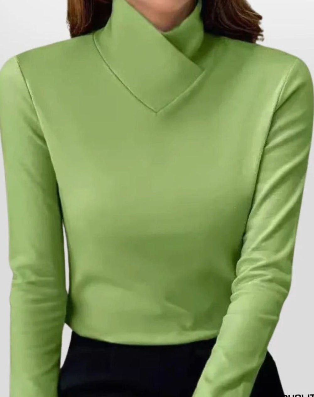 Women's Slim-Fit Long-Sleeve Crossover Turtleneck Jumper