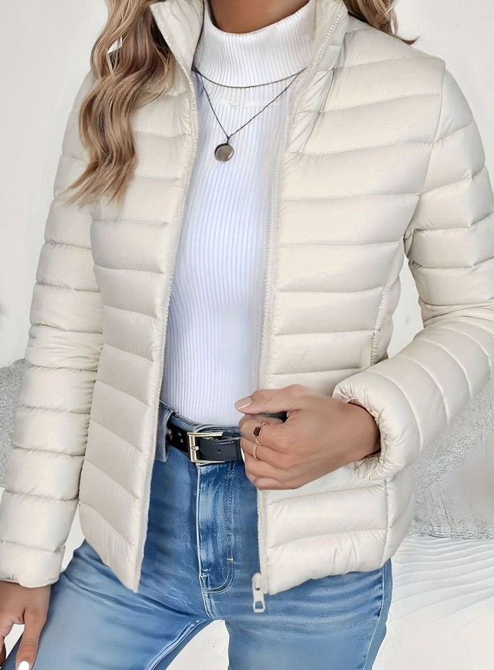 Women's Slim-Fit Quilted Zip-Up Puffer Jacket