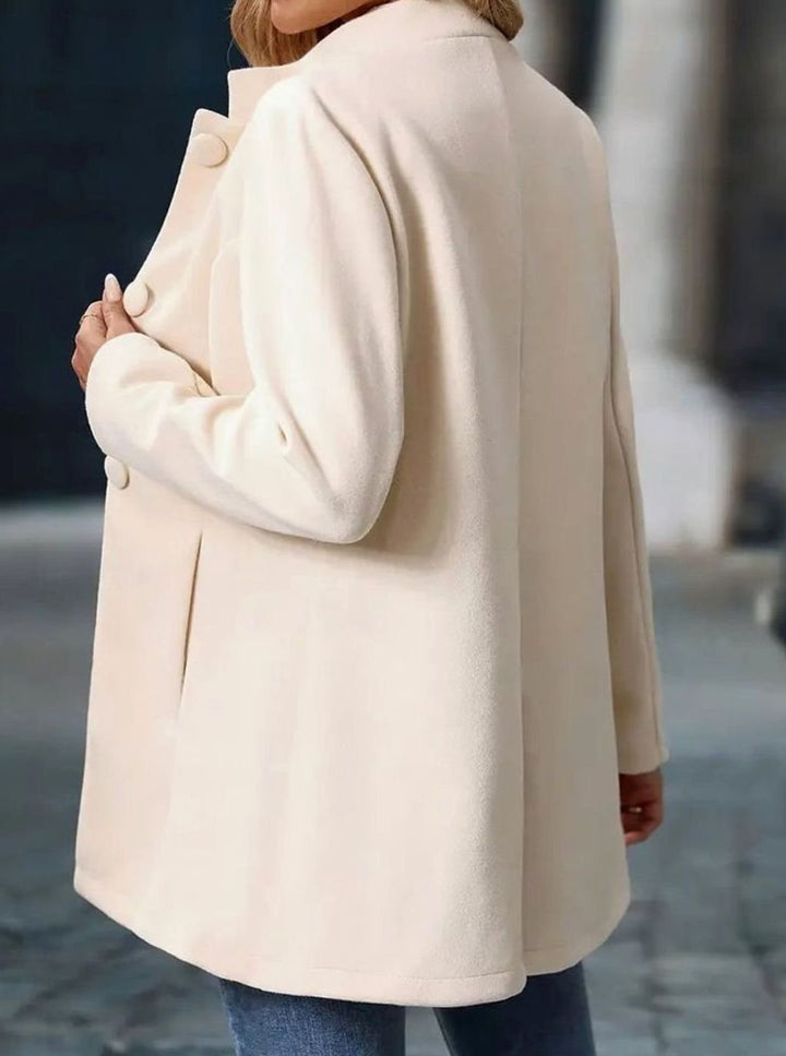 Women's Stand-Collar Longline Blazer Coat Button-Front