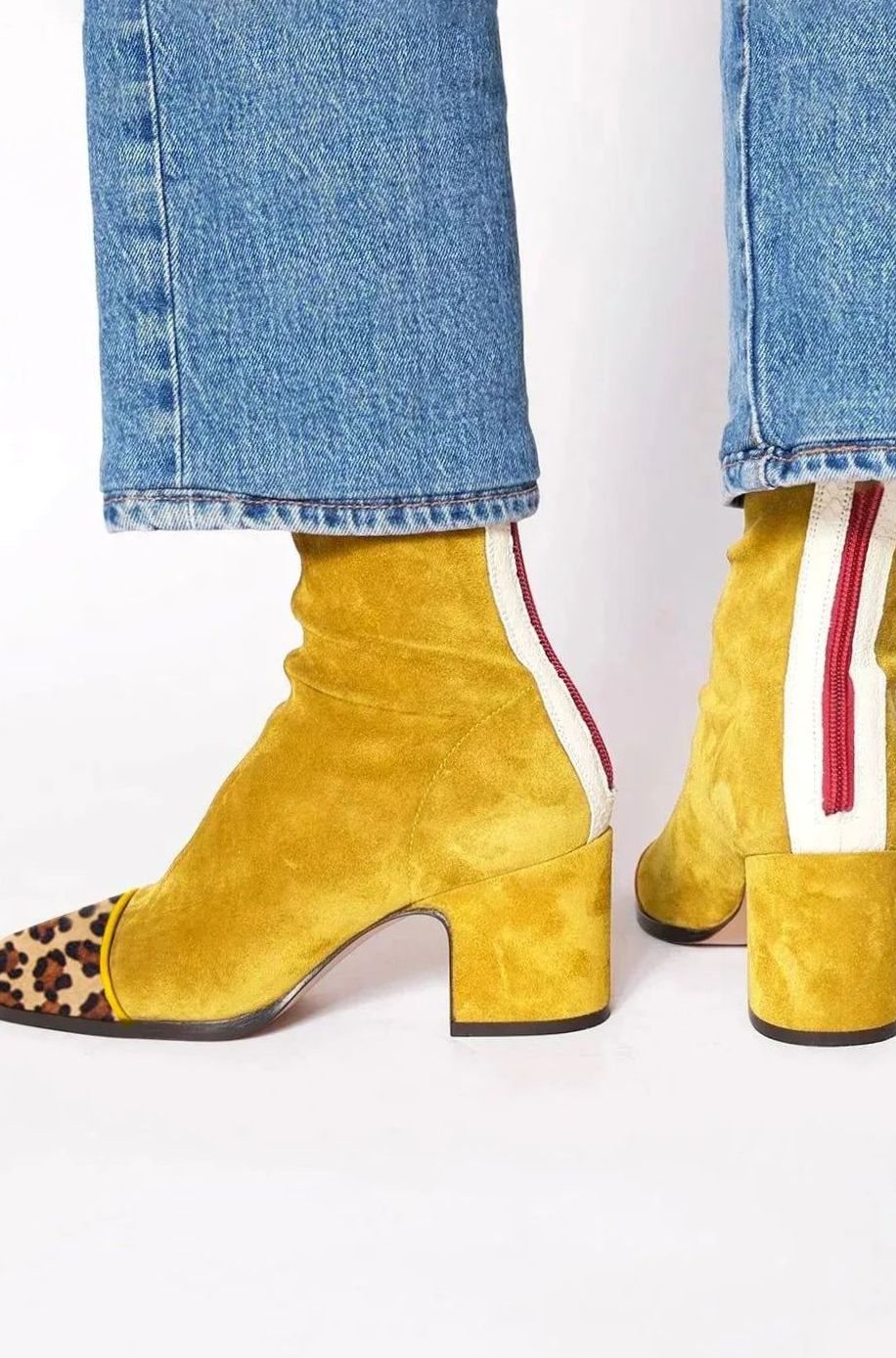 Women's Suede Block-Heel Side-Stripe Ankle Boots