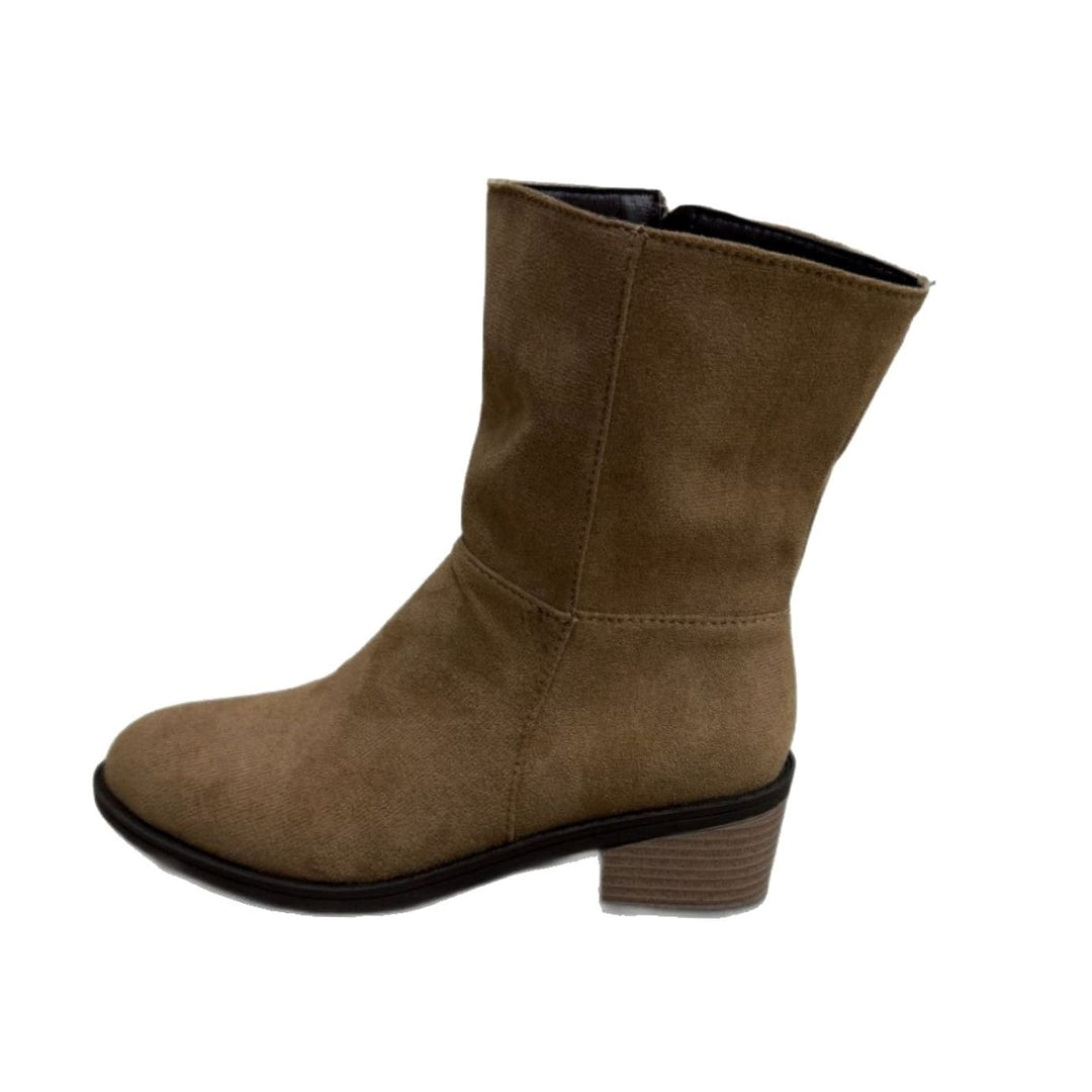 Women's Suede Block-Heel Side-Zip Ankle Boots