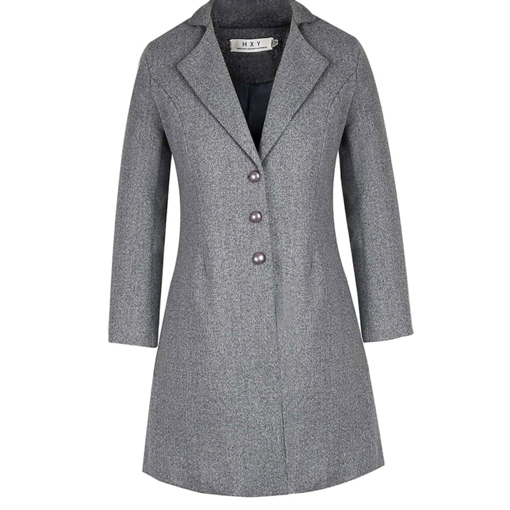 Women's Tailored Lapel Button-Front Longline Trench Coat